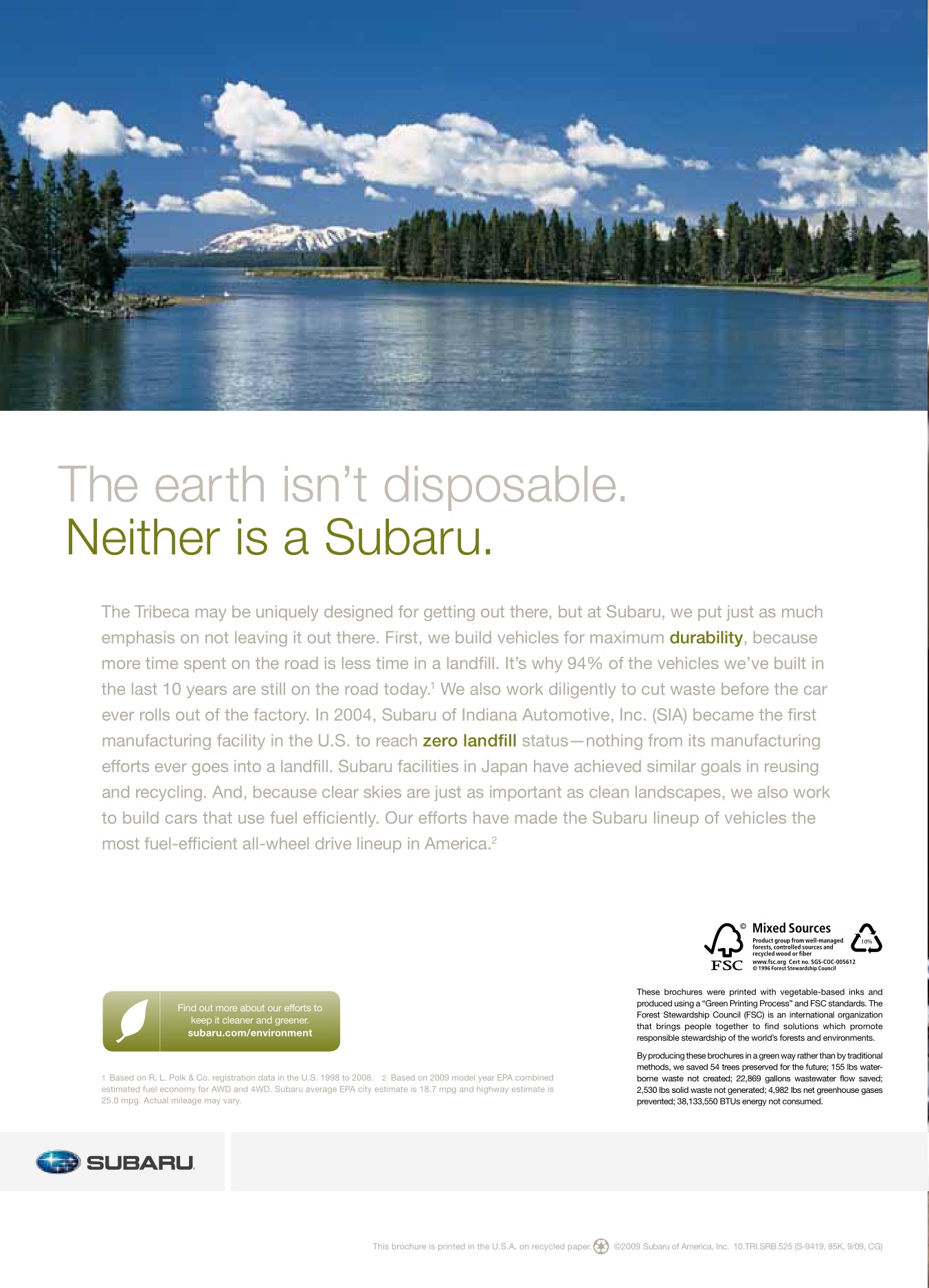 2010 Subaru Tribeca Brochure Page 20